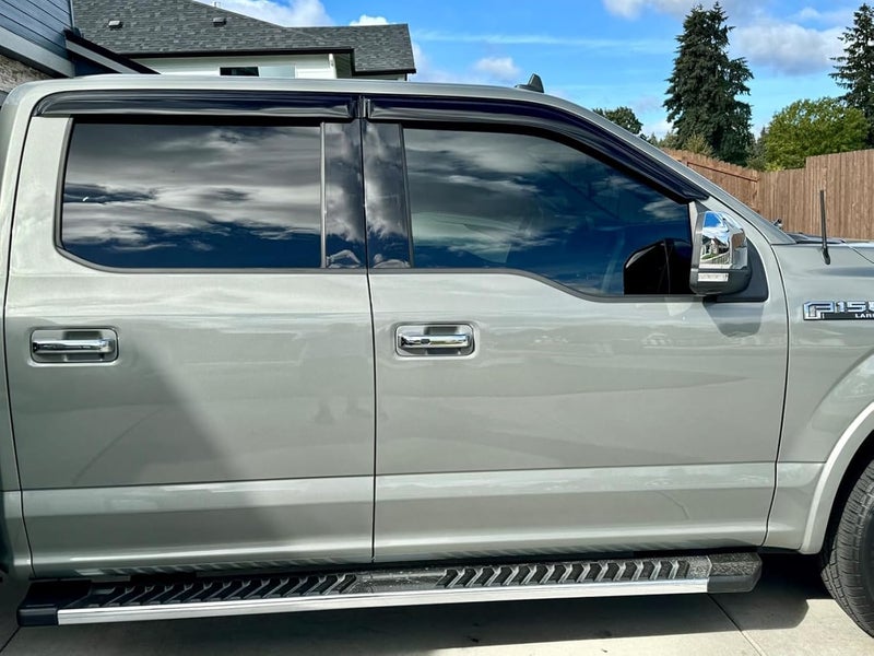 Optimal Co 2015-2026 Tape-On Rain Guards for Ford F150 SuperCrew Side Window Deflector Visors (Crew cab only) XL XLT Lariat King Ranch Platinum Limited Lightning 2018 2019 2020 2021 2022 2023 2024 2025 - Image 2